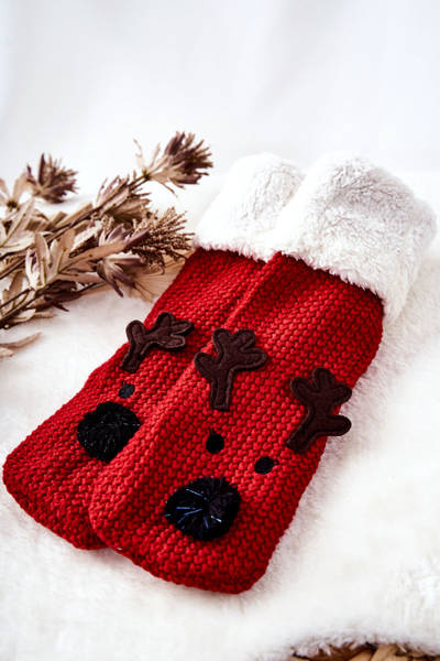 Chaussettes Longues de Noël Renne Rouge