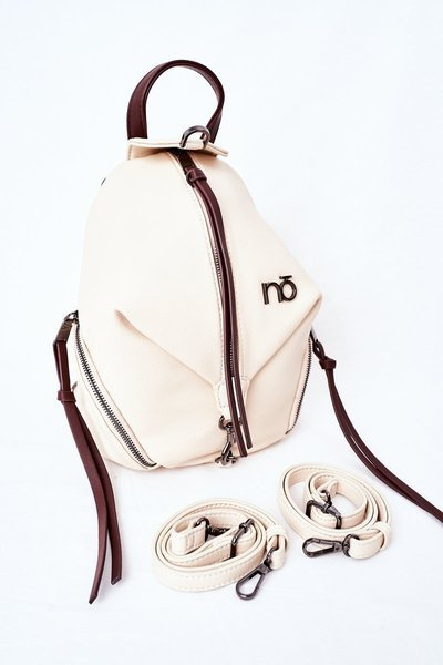 Women's Leather Backpack Purse 2in1 NOBO K3190 Light Beige