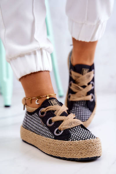 Adidaje împletite pentru femei Big Star JJ274393 Negru