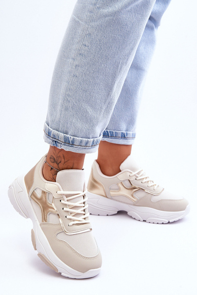 Schnürsneaker für Damen Beige-Gold Cortes
