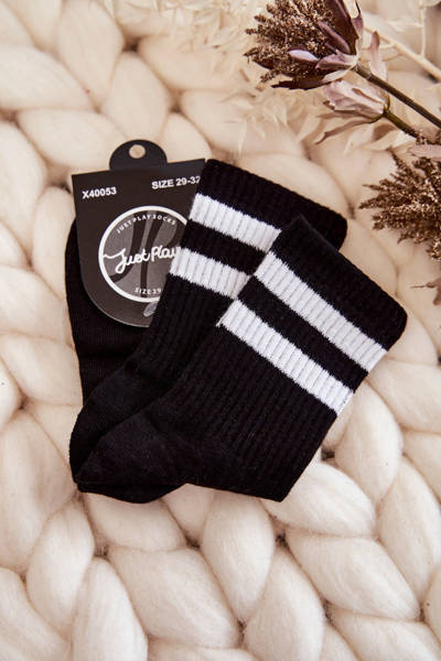 Chaussettes de sport en coton pour jeunes noires