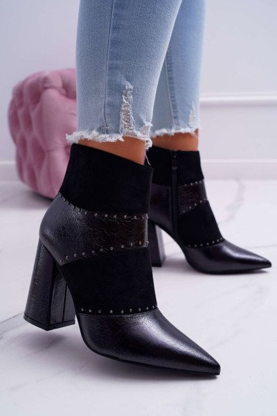 Női tűsarkú csizma RB21P Black Yango