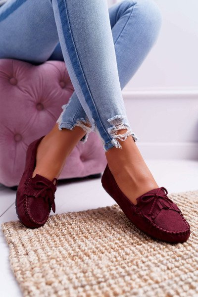 Moteriški zomšiniai mokasinai Maroon Espanto