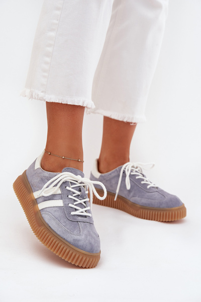 Baskets en daim pour femmes à plateforme bleues Marisae