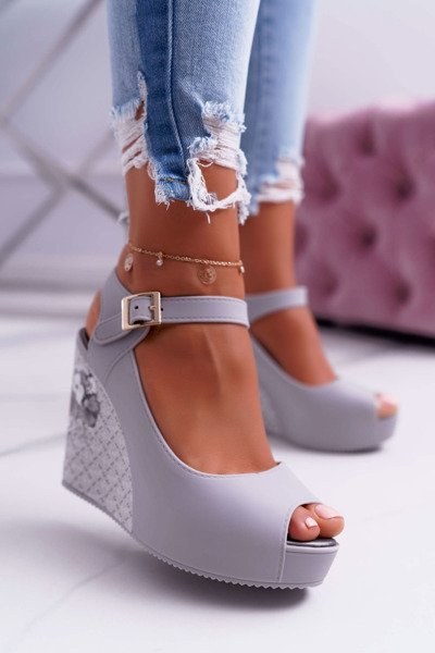 Nemesis Graue Damen-Sandalen mit Absatz