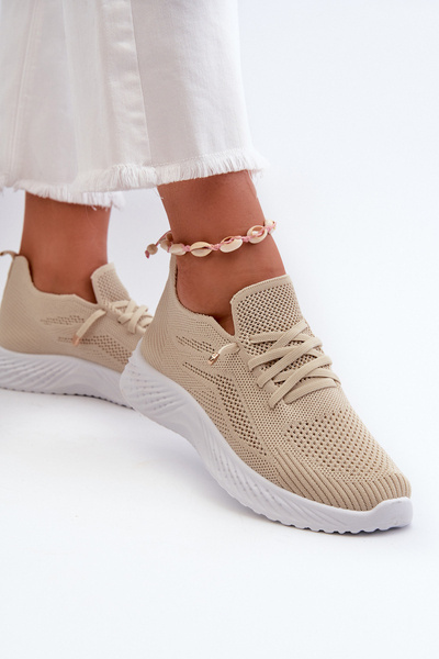 Chaussures à enfiler de sport beiges pour femmes Jagelia