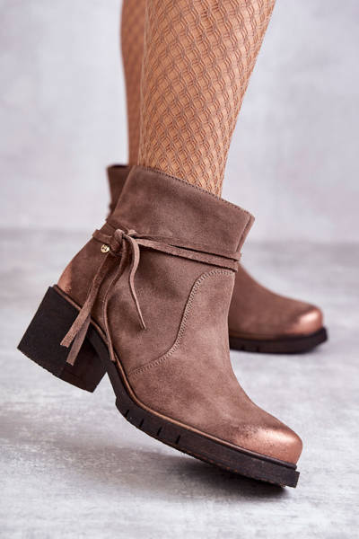 Bottines En Daim Pour Femme Maciejka 05720-14 Marron clair