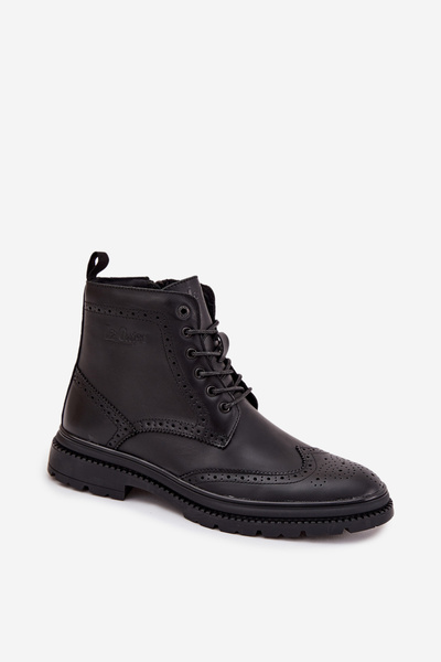 Leder Herren Stiefeletten Lee Cooper LCJ-25-33-3961 Schwarz