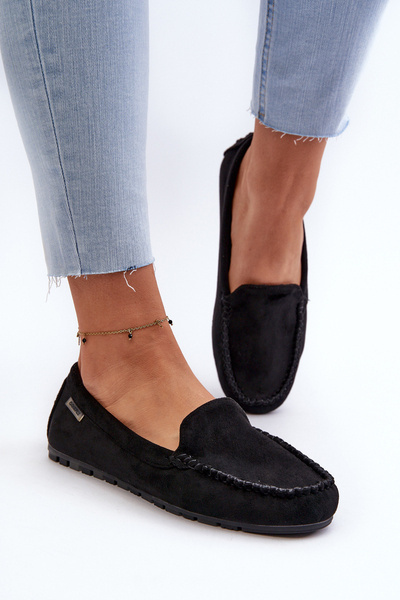Mocassins Femme Noir En Faux Daim Amrutia