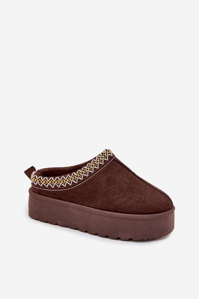 Bottes de neige pour enfants et adolescents avec broderie sur plateforme chocolat Jolisse