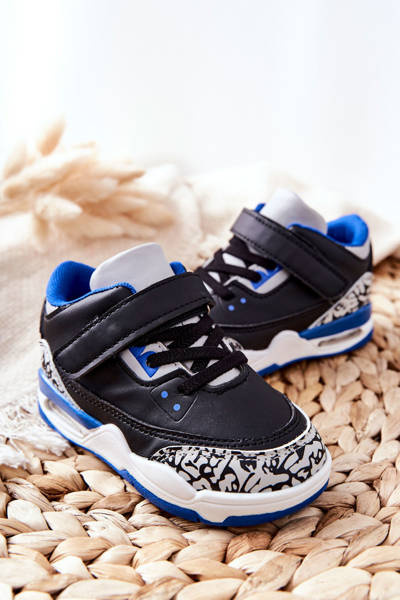 Chaussures de Sport Enfant Lin Noir et Bleu