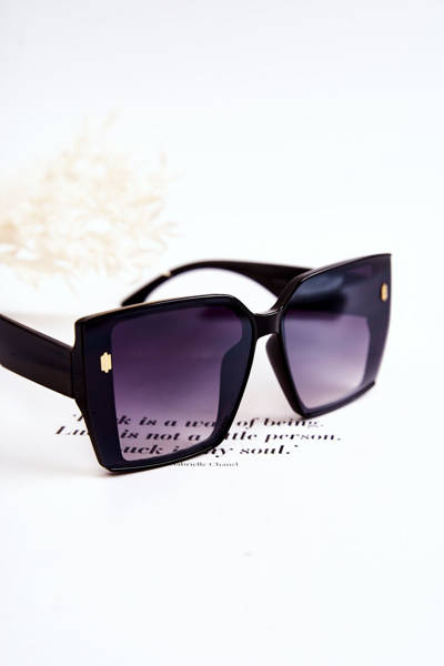 Eckige Sonnenbrille V110021 Schwarz