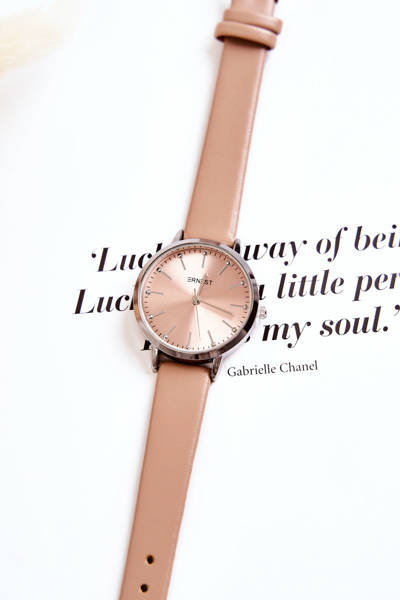 Women's Analog Watch Ernest Beige fără nichel