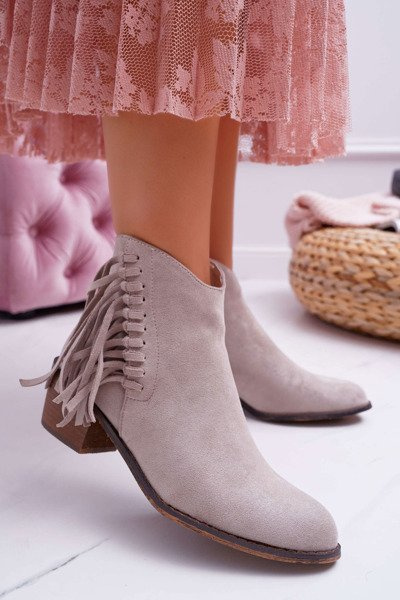Damen Cowboystiefel Beige Agnes