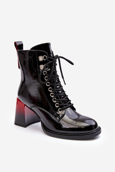 Schnürboten Auf Einem Pfosten Lackiert D&A MR870-06 Schwarze