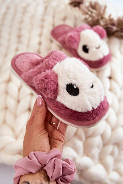 Gyerek szőrme felbújós papucs Pink Alize