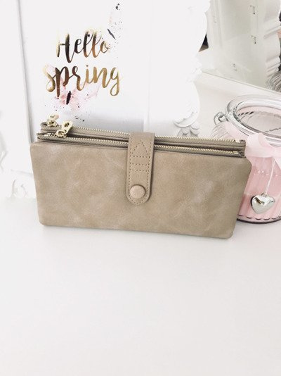 Grand portefeuille beige pour femme Gold Hardware