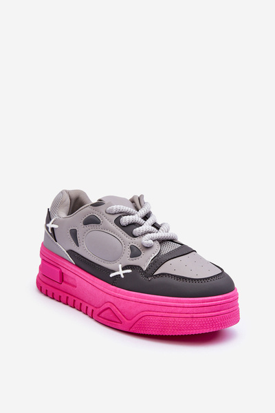 Damen-Sneakers auf der Plattform Grau Finos