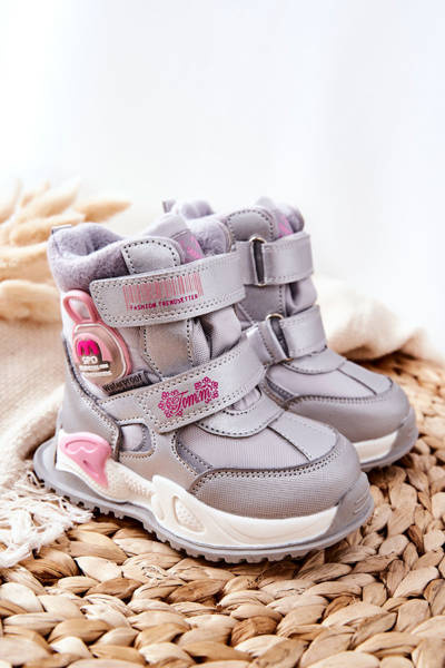 Gepolsterte Kinder-Schneestiefel Silber Nemi