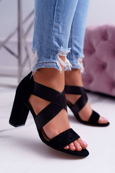 Women's Suede Slip-on Sandals Black Varina