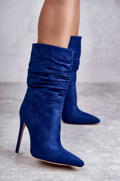 Bottes Froissées Femme Bleu Laguna