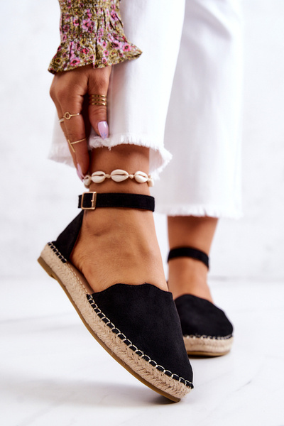 Damen-Espadrilles mit Schnalle Schwarz Bonetti