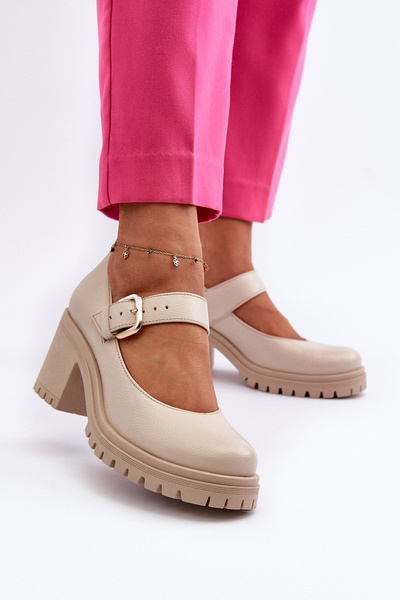 Zazoo 20166 Escarpins En Cuir Beiges