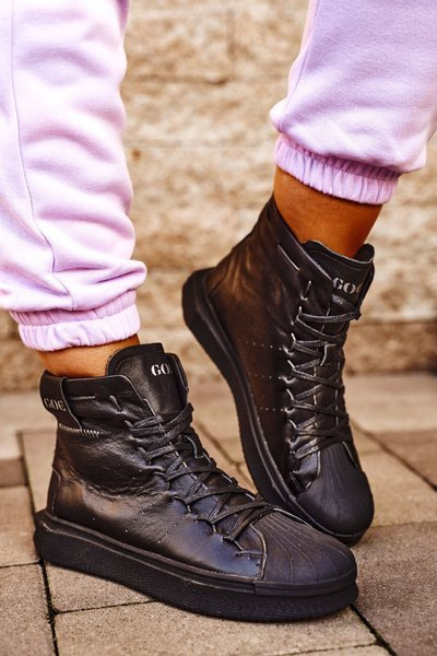 Pantofi pentru piele sport pentru femei GE BLACK GG2N305050