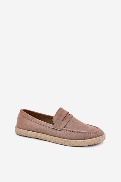 Mocassins Pour Hommes Avec Tressage Beige Foncé Fiamar