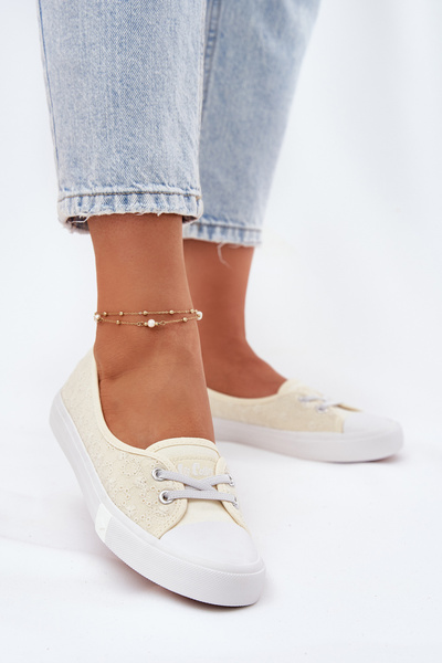 Hímzett Női Tornacipő Lee Cooper LCW-25-31-3445L Bézs