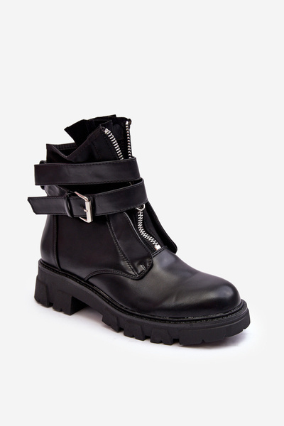 Fleecegefütterte Worker Boots Schwarz Not Realy