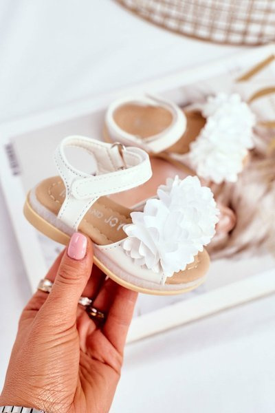 Kindersandalen mit leuchtenden Schnürsenkeln Weiß Milena