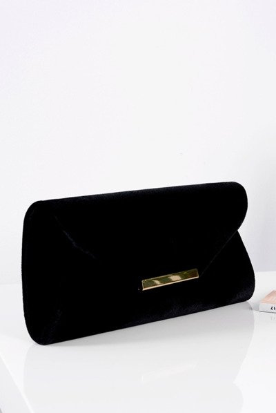 Pochette femme de coloris noir en velours