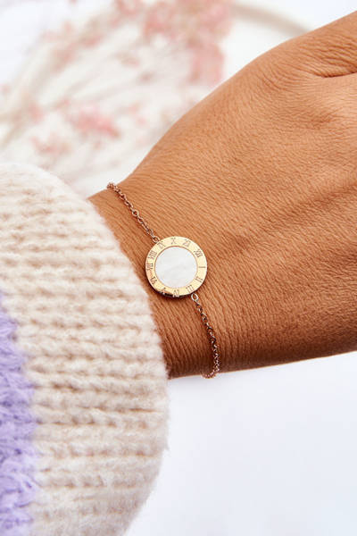 Női karkötő Celebrity White Circle Rose Gold
