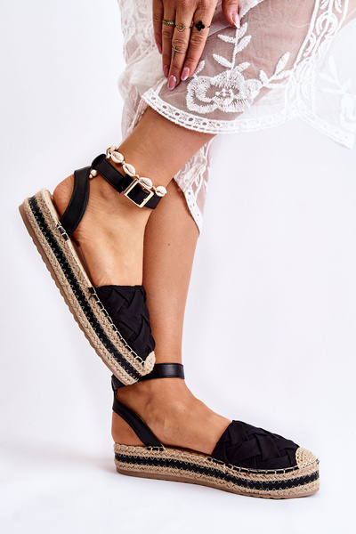 Női Espadrilles szandálok, fekete Susane