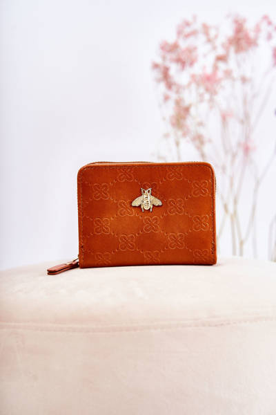 Petit Portefeuille Pour Femme Avec Ornement Marron Clair Sanchos