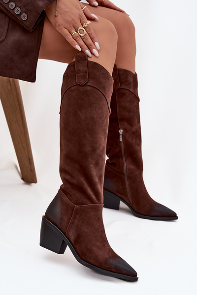 Damenturnschuhe Mit Absatz Aus Natürlichem Wildleder Artiker 57C0230 Braun