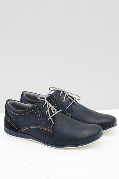 Herren Dunkelblau Leder Casual Badoo Halbe Stiefel