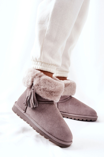 Snowboots franged sorella gri