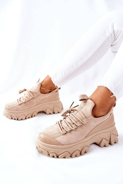 Chaussures de sport pour femmes, baskets Beige Miles