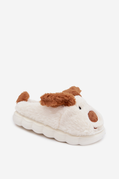 Chaussons en peluche pour enfants Chiens marron Farnise