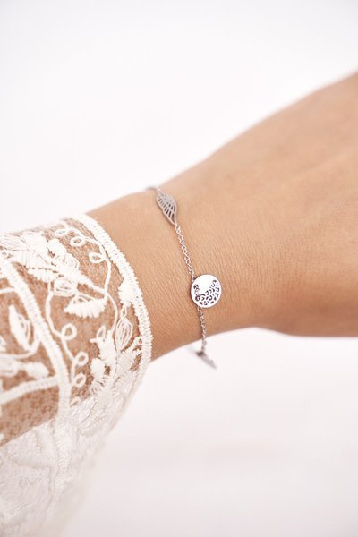 Women's Bracelet Celebrity Silver 3 Hangers Glossy