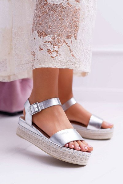 Sandales à plateforme Big Star pour femmes argent DD274740