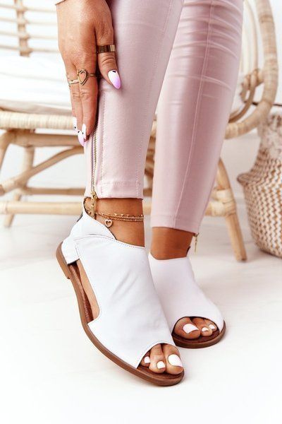 Sandales en cuir pour femmes Nicole 2622 Blanc