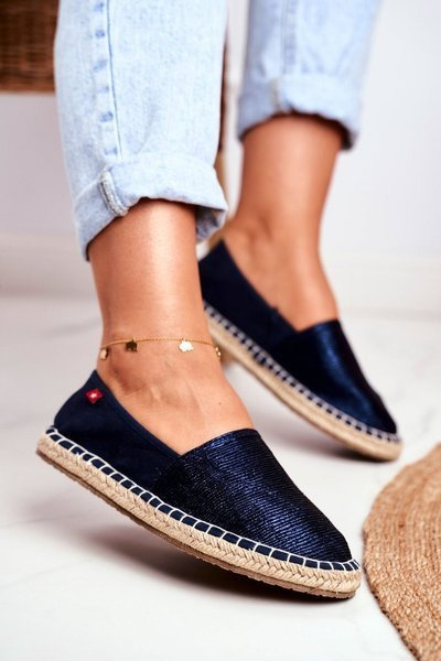 Női Espadrilles fonott talpú Navy Big Star DD274A147