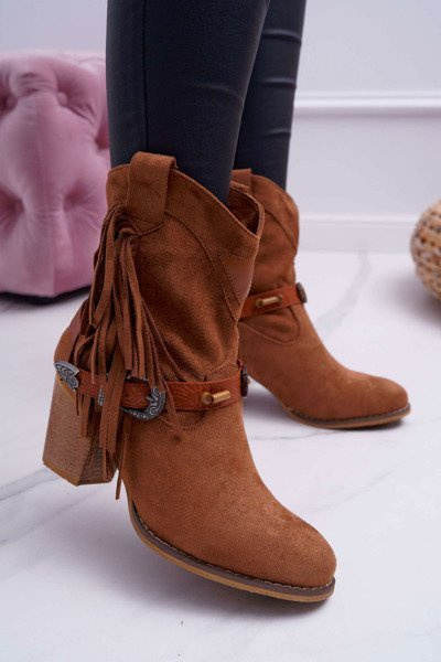 Bottes de cowboy à boucle pour femmes marron Marciapo