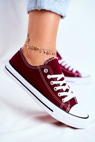 Damen Klassische Turnschuhe Maroon Omerta