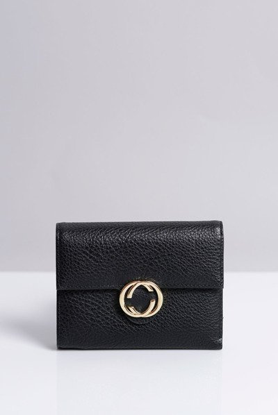 Kleine schwarze Damen-Geldbörse Portemonnaie