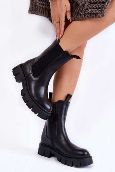 Cizme femei cu platforma Black Aliana