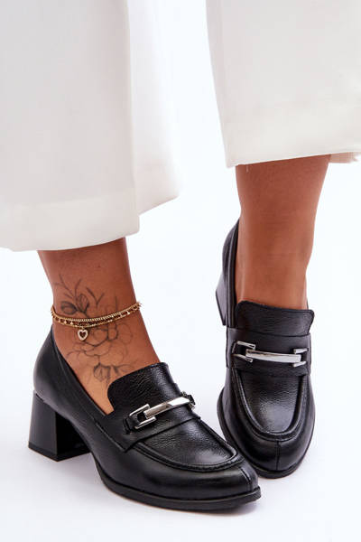 Escarpins Confortables en Cuir Noir Damira